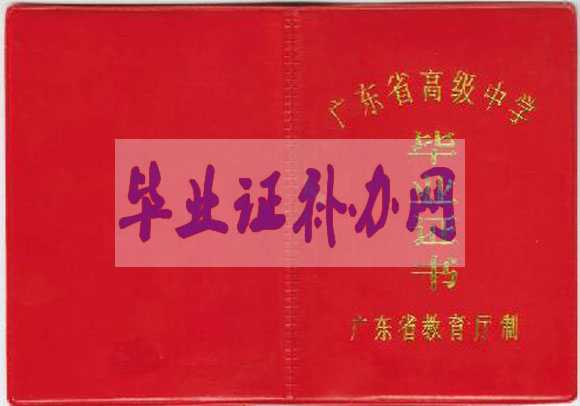 廣東省90年代高中畢業(yè)證樣本圖