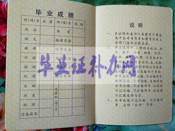 四川省高中畢業(yè)證圖片高清